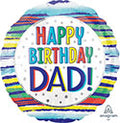 Happy Birthday Dad Painted Stripes 18"