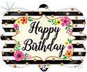Happy Birthday Hibiscus Flower Frame Balloon (30 Inch)