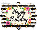 Happy Birthday Hibiscus Flower Frame Balloon (30 Inch)