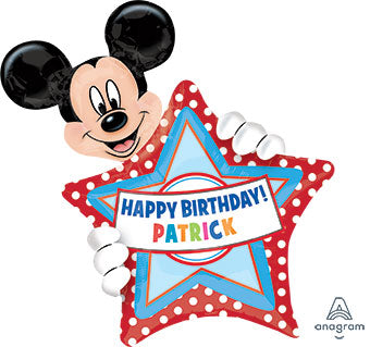 Mickey Mouse Personalized Polka Dot Balloon (D)