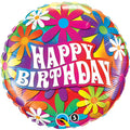 Happy Birthday Psychedelic Groovy Daisy Balloon (18 Inch)