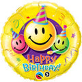 Happy Birthday Smiley Faces Balloon (18 Inch)