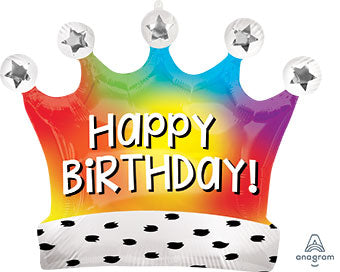Happy Birthday Satin Rainbow Crown