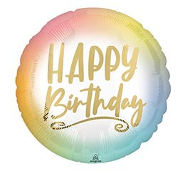 Happy Birthday Ombre Rainbow 17"