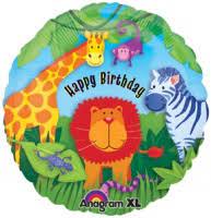 Happy Birthday Jungle Animals 18" Foil Balloons (D)