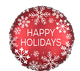 Happy Holidays Nordic Snowflakes 18" Foil Balloon