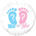 He or She? Gender Reveal Footprints Balloon (18 Inch)