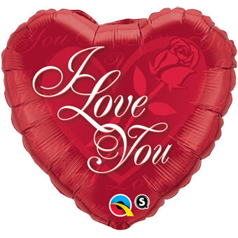 I Love You Red Roses Heart Helium Balloon