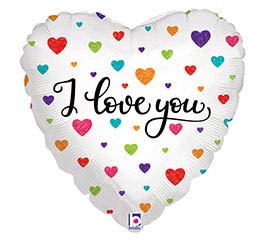 I Love You Colorful Hearts Balloon (18 Inch)