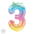 Air-Filled, Non-Floating Mini Ombre Rainbow Number