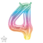 Air-Filled, Non-Floating Mini Ombre Rainbow Number