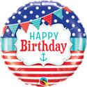 Happy Birthday Nautical Pennant and Dots (D)