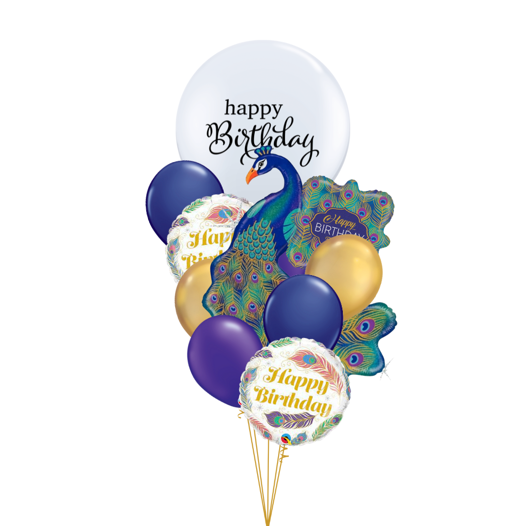 GIANT PEACOCK BIRTHDAY CELEBRATION (CHOOSE YOUR SIZE)