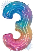 Extra Large 4' Holographic Rainbow Numbers