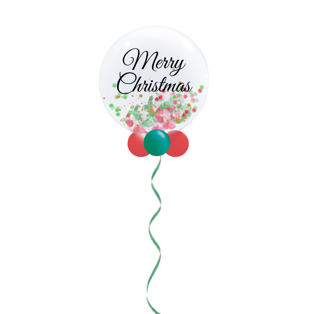 Merry Christmas Personalized Confetti Bubble