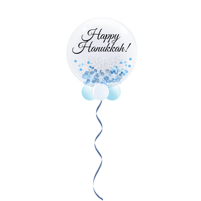 Happy Hanukkah Personalized Confetti Bubble