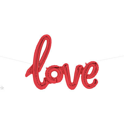 Air-filled, Non-floating "love" script word phrase balloon banner