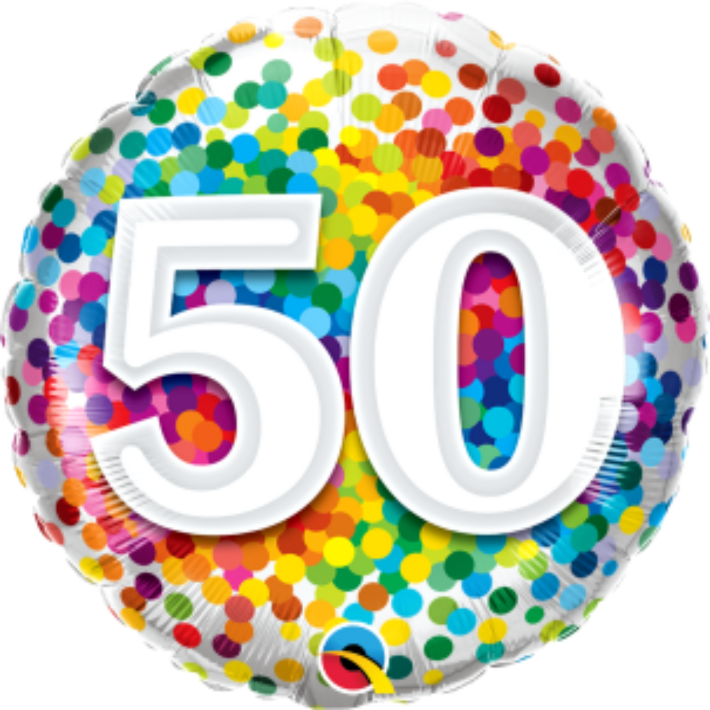 Rainbow Confetti Age 50 Birthday Balloon