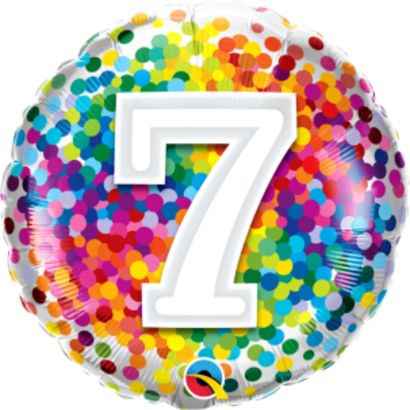 Rainbow Confetti Age 7 Birthday Balloon
