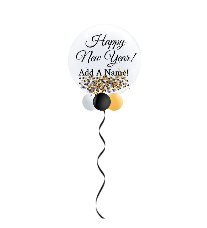 Happy New Year Personalized Confetti Bubble