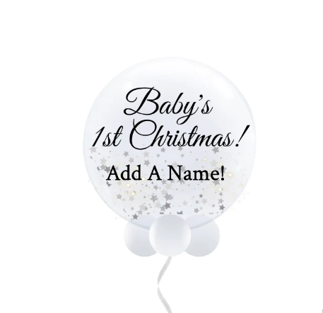 Baby's 1st Christmas! Personalized Confetti Bubble