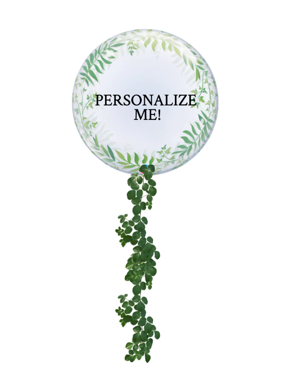 Personalized Elegant Greenery + Vines Bubble