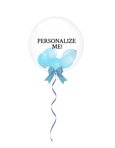 Personalized Blue Gumball Bubble Balloon