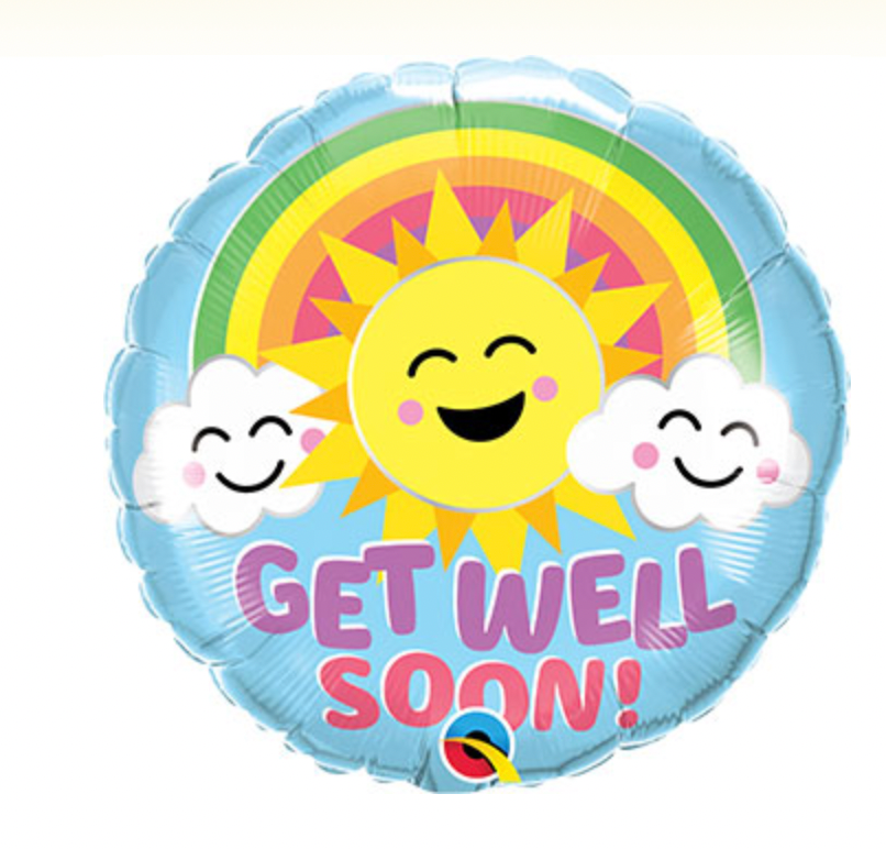 Get Well Soon! Sun & Rainbows 18" Foil Balloon