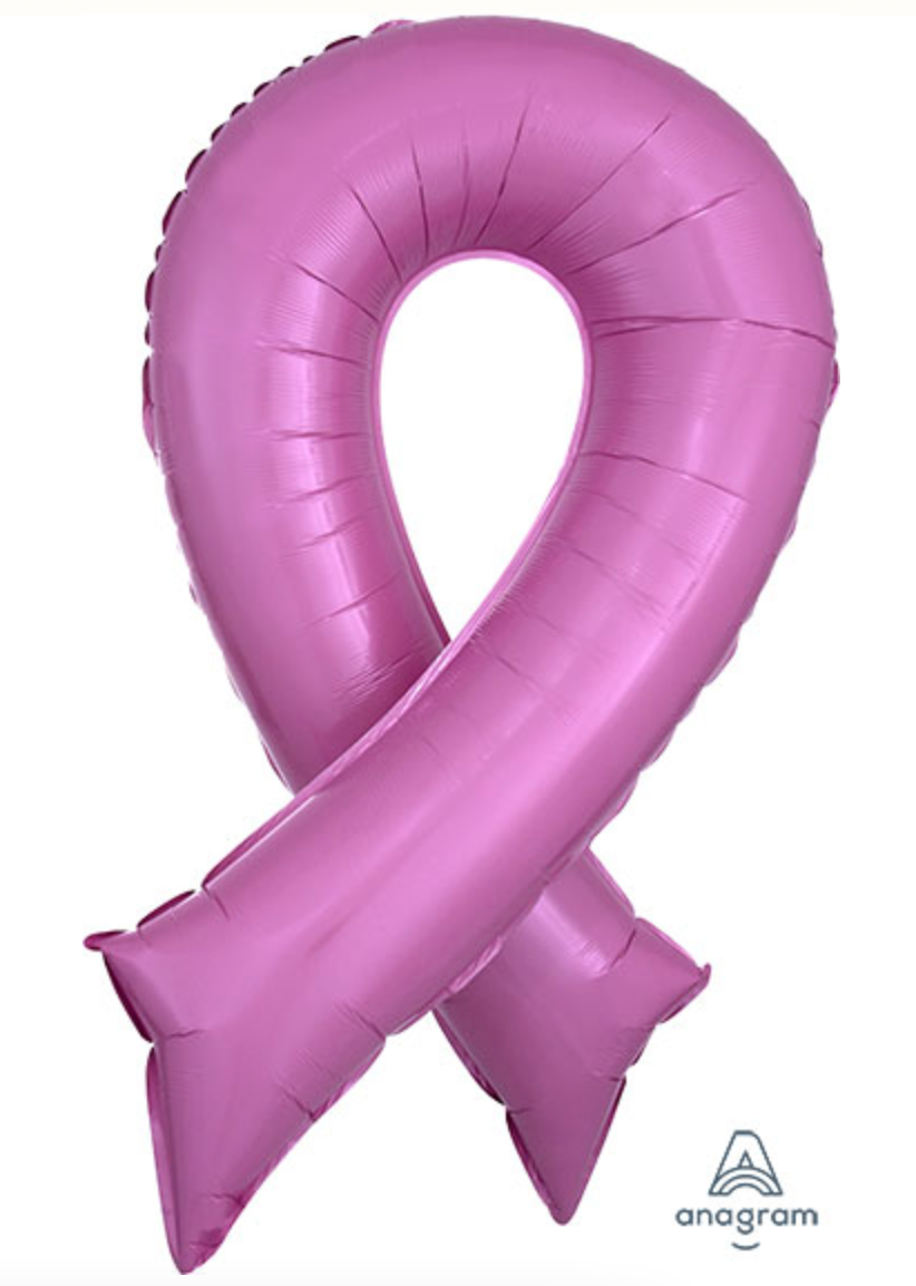 October Pink Breast Cancer Ribbon 36" Foil Balloon