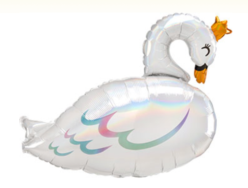 Cute Full Body Holographic Swan with Crown (D)