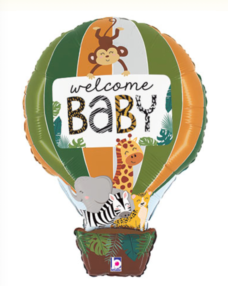 Welcome Baby Jungle Hot Air Balloon