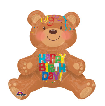 Sitting Birthday Bear Table Decoration Balloon