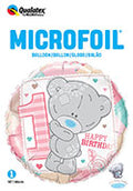 Tiny Taddy Teddy Bear 1st Birthday 18" Foil Balloons (Options Available)