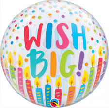 Colorful Wish Big Birthday Candles Bubble Balloon (D)