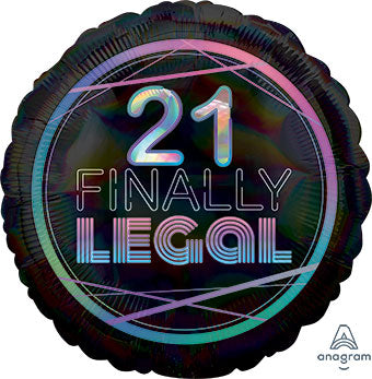 21 finally legal 18" foil balloon 