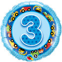 Birthday Boy Age Teddy Blue Birthday Balloon (DNR)