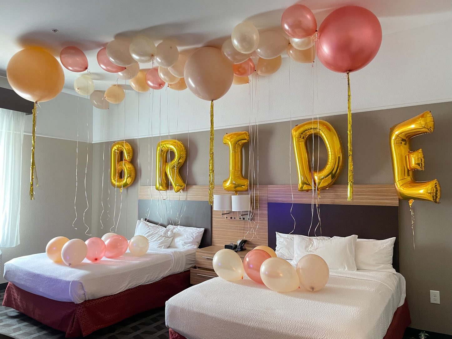 Rose Gold "Bride" Floating Letter Set (34 Inch)