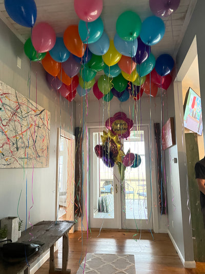Ceiling of Balloons Display