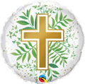 Golden Cross and Greenery Balloon (18 Inch)