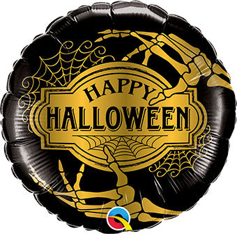 Happy Halloween Golden Skeleton Foil Balloon