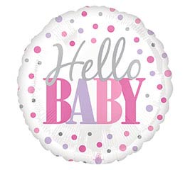 Hello Baby Polka Dots Balloon