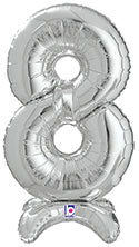 Non-floating, Standing Silver Number "8" (24 Inch)