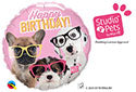 Happy Birthday Puppies With Eyeglasses