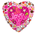 I Love You Dots Clearly See Through Balloon (18 Inch)