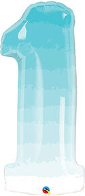 Extra Large 4' Pastel Ombre Blue Numbers