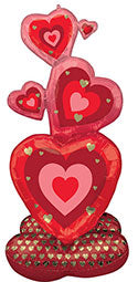 Airloonz 55" Red Hearts Stack Balloon