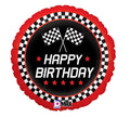 Happy Birthday Checkered Race Flags Balloons (18 Inch)