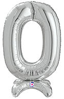 Non-floating, Standing Silver Number "0" (24 Inch)