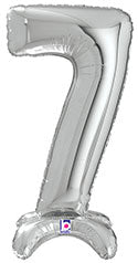 Non-floating, Standing Silver Number "7" (24 Inch)