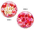 22" I Love You Red Hearts Bubble Balloon (D)